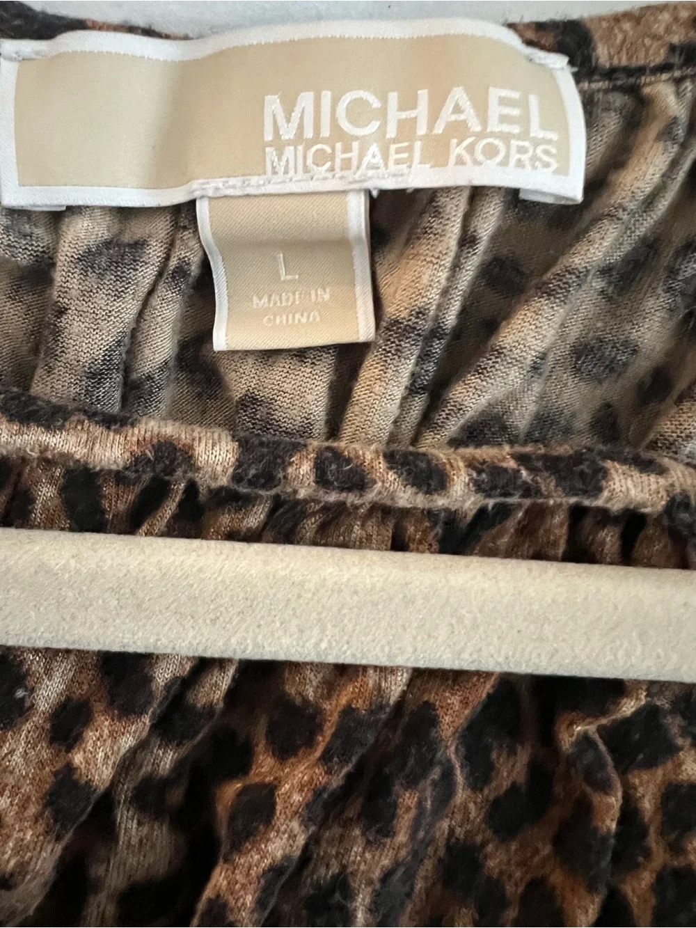 Michael Kors Leopard Print Peasant Type Top